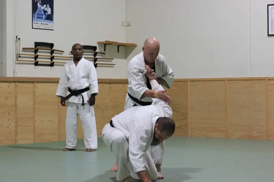 Aikido technique being performed during group class at Eltham Martial Arts Academy in Melbourne Australia