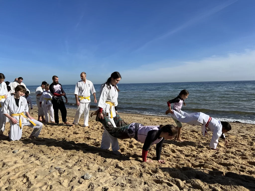 Kyokushin Karate doing physical fitness in Melbourne Australia