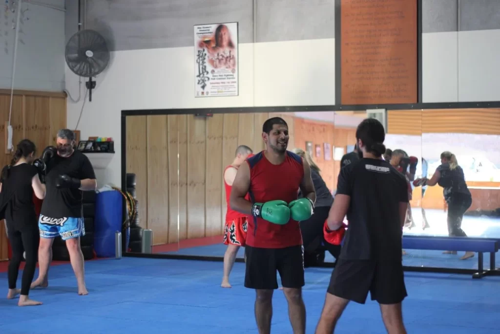 Muay thai Kickboxing class in Melbourne, Australia.